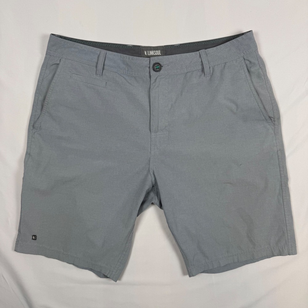 Linksoul Mens Gray Boardwalker Golf Shorts Size 33 LS6511 Stretch Recycled